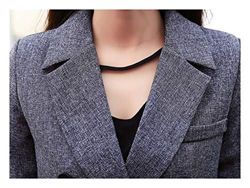 HXSZWJJ Ternos de calça executiva uniforme jaqueta transpassada e calça comprida blazer preto conjun