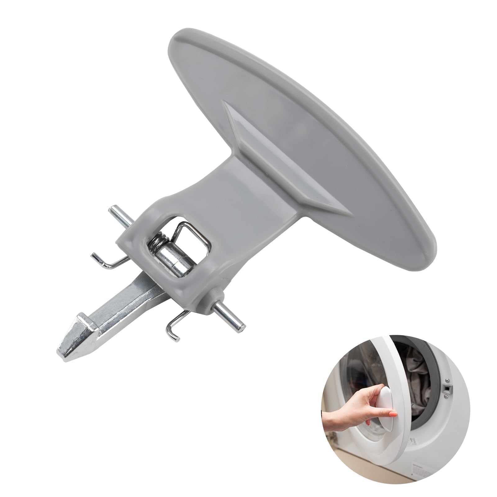 Caybats Complete Washing Machine Door Handle Kit Compatible with LG Washer Door Handle Switch Kit Door Buckle Ref. 3650EN3005, ABS Plastic