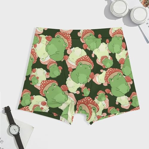Jeireumteor Mushrooms Frog Boxer Briefs Men Underwear Boxer Shorts Soft Stretch Underwear Trunks Bulge Enhancer for Mens3