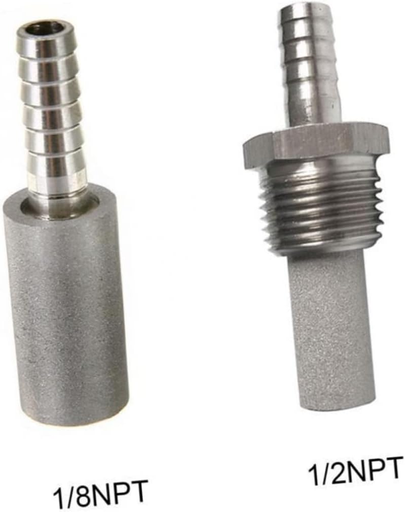 Mikinona 2pcs Stainless Steel Aeration Stone for Home Brewing Professional Carbonation Tool for Beer and Wine Making Diffusion Inline Compatibility Kettles and Pumps