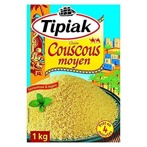 Tipiak - Semilla de cuscús mediana sabrosa y ligera, 1 kg (juego de 4)