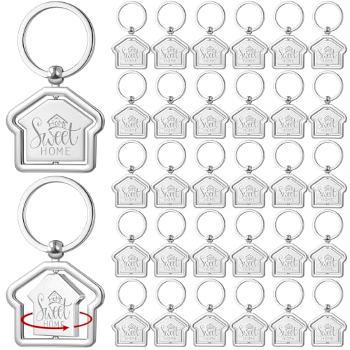 Image of Sweet Home Keychain Estate Agent Gifts | New Home Keychains Bulk Housewarming Gifts for Guests House Shaped Keychain Estate Agent Supplies Housekeeping Party Favors