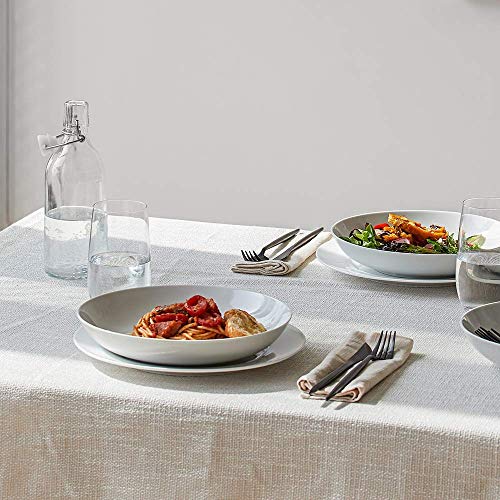 Y Yhy 40Oz Pasta Bowls, Large Salad Pasta Bowl Set Of 6, Shallow Ceramic Soup Bowls, White Bowl Set For Serving, Microwave And Dishwasher Safe, Easy To Clean #TOP4