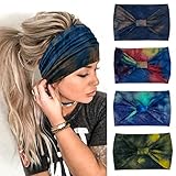 YONUF Wide Headbands For Women Knotted Headband African Womens Head Wraps Stretchy Hair Accessories