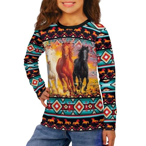 Image of Uourmeti Long Sleeve Tops for Boys Graphic T Shirts Teen Girls Active Pullover Tees