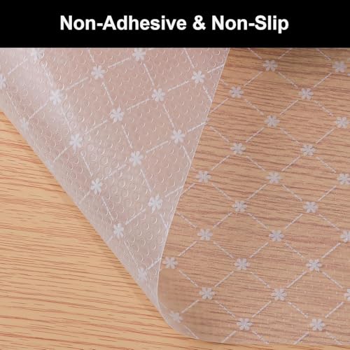 Image of EVA Fridge Shelf Liner Roll, Washable Drawer Mat Sheet, Cut-to-Size Cabinet & Refrigerator Shelf Protector, Food Contact Suitable Multipurpose Kitchen Table Liner Roll, 3 Meter (Little Flower)