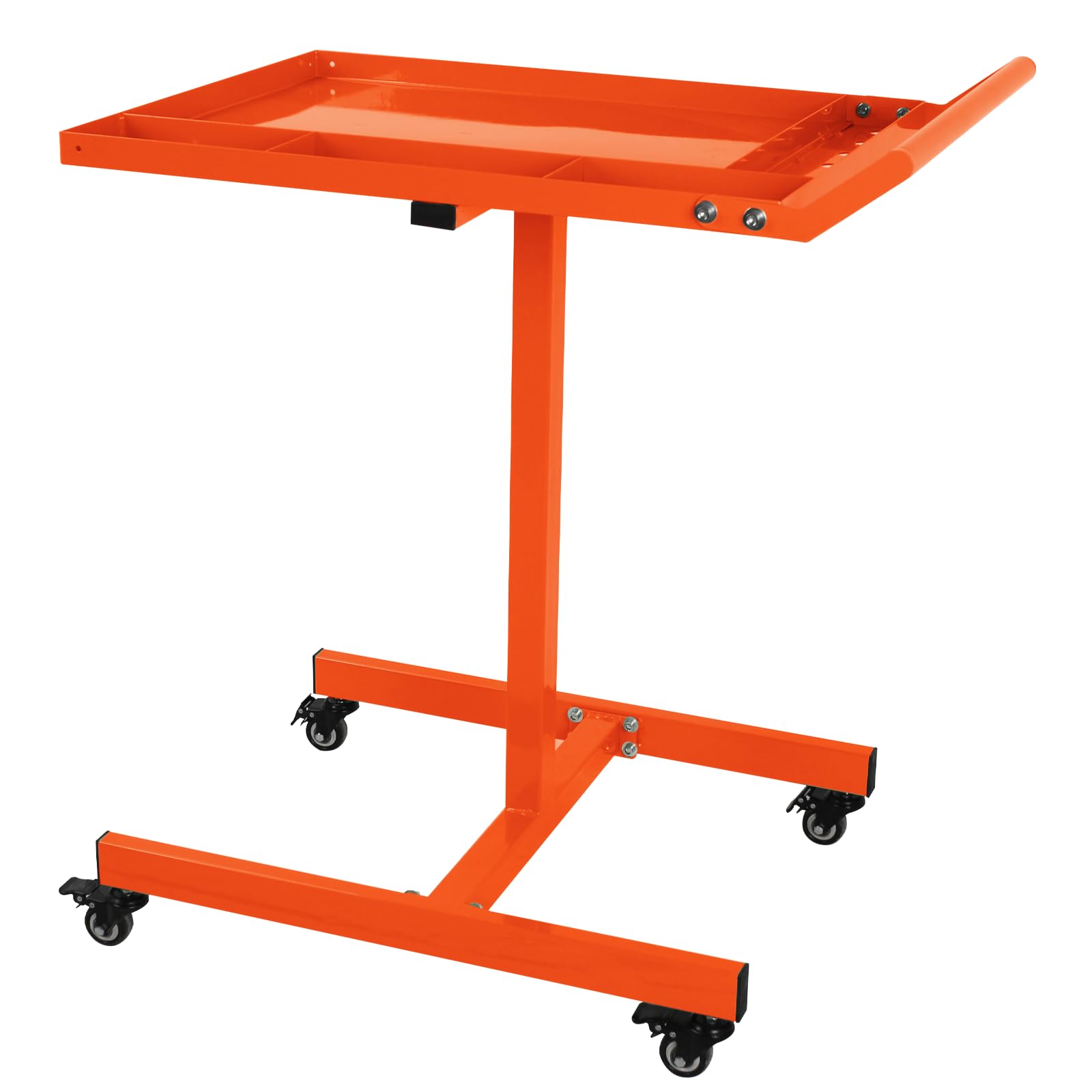 Rolling Tool Tray with Wheels,30×20 in Tear Down Work Table,220lbs Capacity Mechanics Rolling Work Table for Garage,Shop,DIY (Orange)
