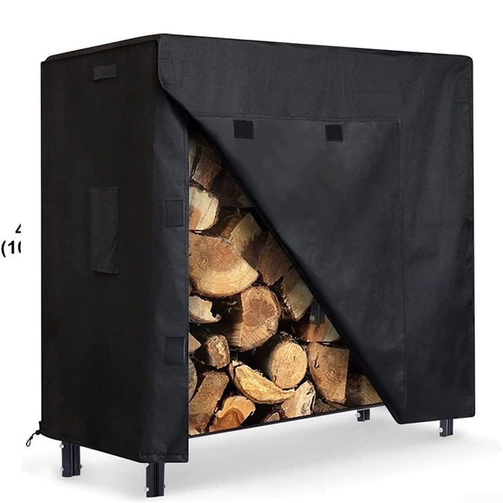 Portalegna per legna da ardere, copertura impermeabile in tessuto Oxford resistente alle intemperie, con prese d'aria per uso in giardino, 122 x 61 x 107 cm (600D)