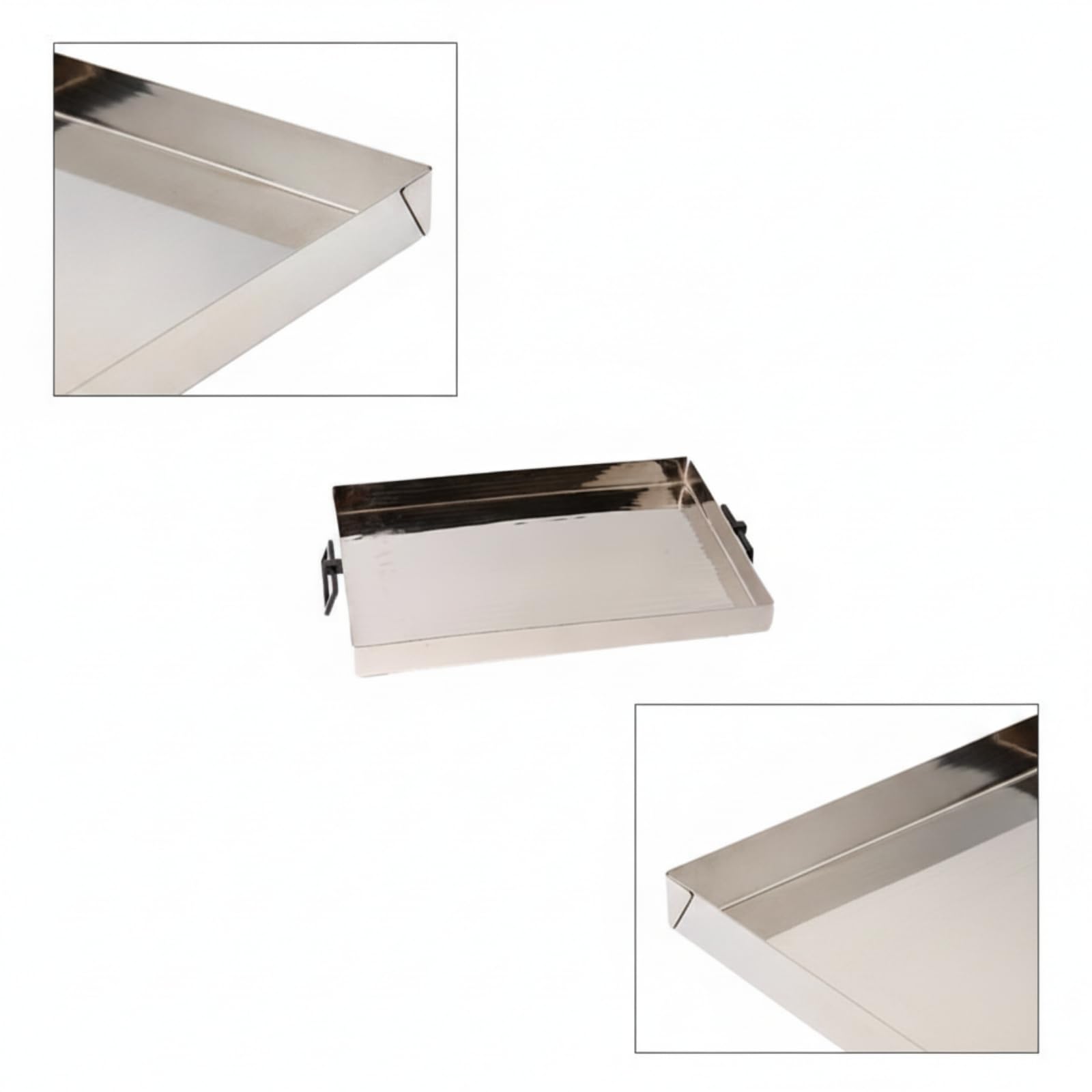 Banja Servicio con corativa Banja con Pulida para Bar, 46 34 H4cm, Estilo Europeo, Bandeja Rectangular Plateada De Superficie Brillante