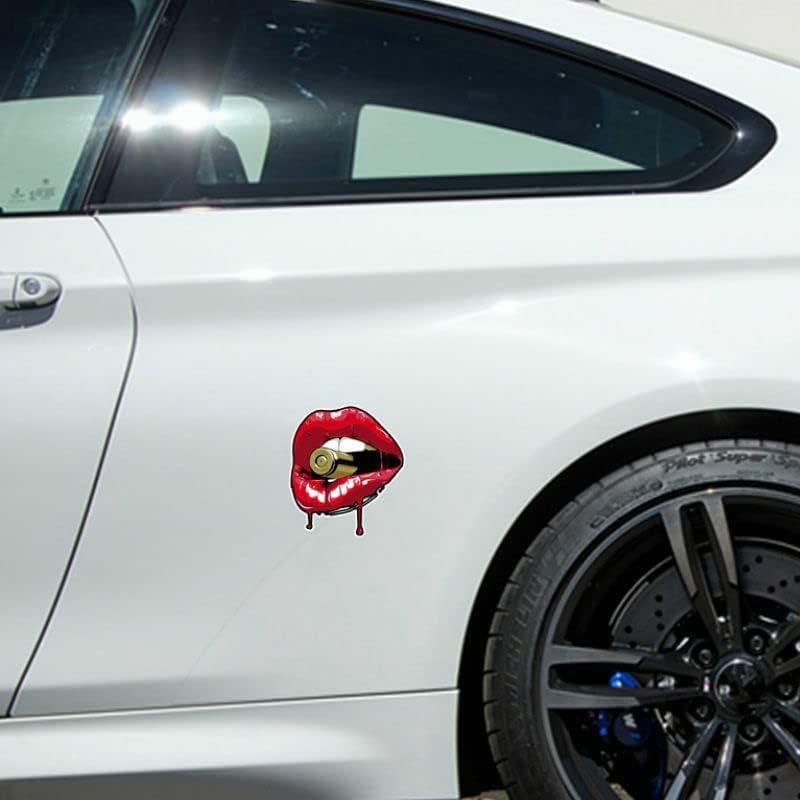 新作アイテム毎日更新 車のステッカー 漫画 弾丸の赤い唇 シール 防水 自動車 デカール 自転車 車 バイク ヘルメット スーツケース 車のスクラッチ ステッカー 燃料タンクキャップ オートバイ アニメステッカー 車の装飾 大きい Batesmartin Com