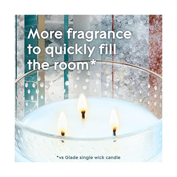Glade Candle Sky & Sea Salt, Perfume Candle Infused with Important Oils, Air Freshener Candle, 3-Wick Candle, 6.8 Oz, 3 Rely - Image 4
