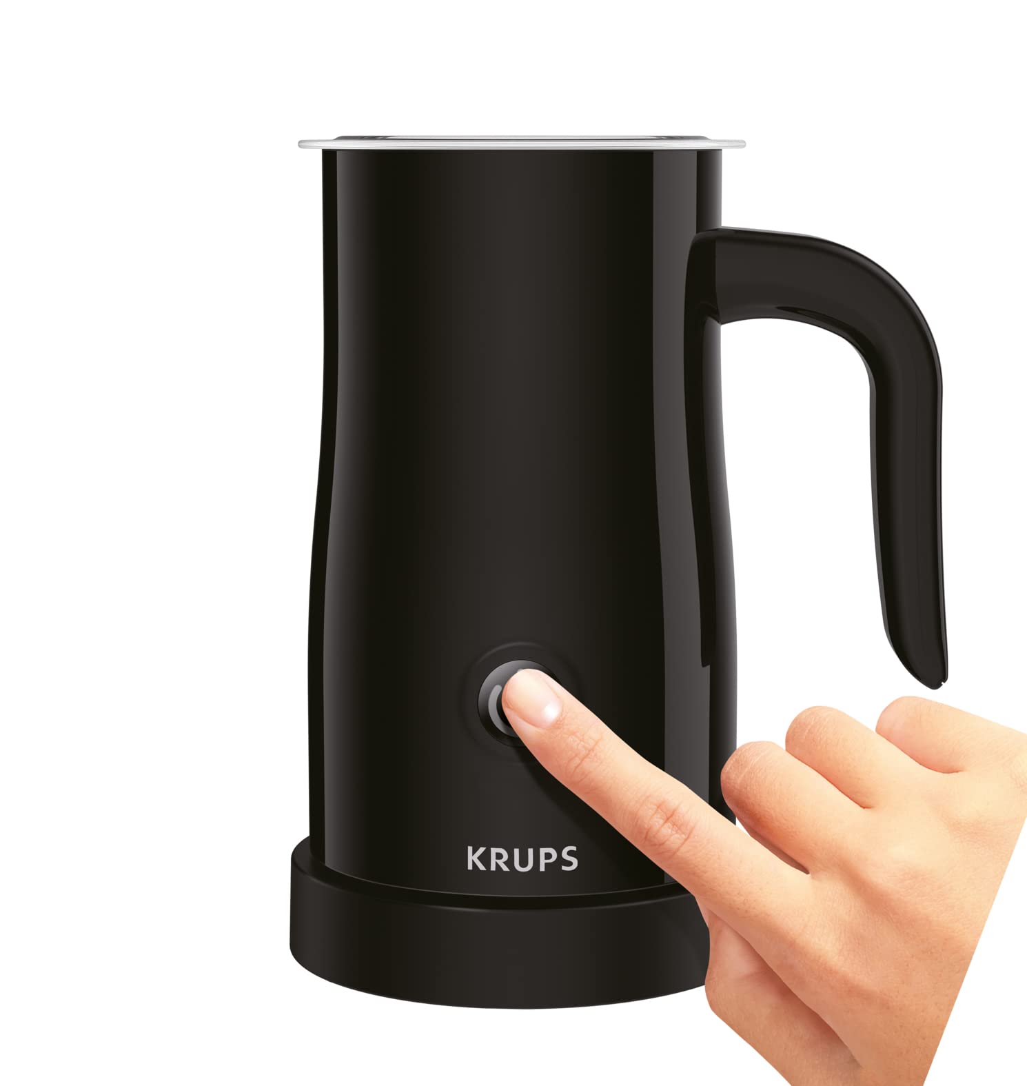 Krups XL1008 Mousseur a Lait Automatique Noir 2 Fonctions Grande capacité 500 W, 150 millilitres