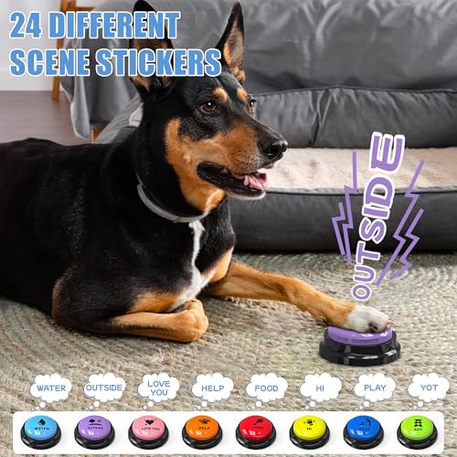 Dog Learning to Use Communication Buttons