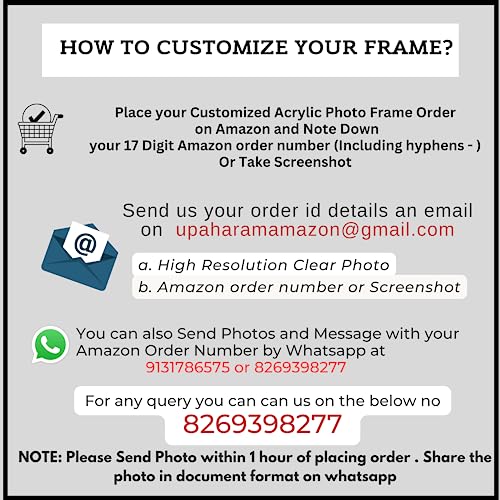 Image of Personalized /Customised HD Clarity Acrylic TableTop Frameless Picture Photo Frame - Customizable for Anniversary Birthday Special Moments 8 x 6 Inches (Horizontal)) Multicolor
