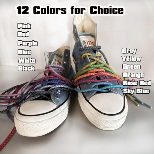 Image of VASGO Sport Round Shoe Laces Reflective, for Sport /Casual /Trainer Sneaker [5 Different Lengths Thick 12 Colors]