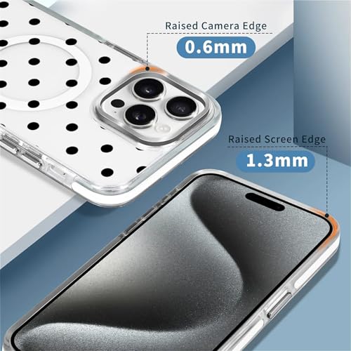 Coque iPhone 14 Pro Max Magsafe rigide transparente à pois - 2