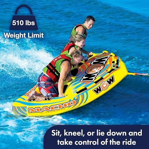 Wow Sports Macho Combo Towable Tube - 1-3 Person - 510 lb Capacity - Multiple Riding Positions - for Boating by WOW Sports - Image 4