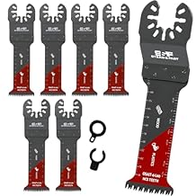 S&F STEAD & FAST 6 PCS Extra-Long Oscillating Tool Blades for Wood, Japanese Teeth Curved Edge, Oscillating Saw Blades for Wood, Plastic, Universal Fit for Quick Release