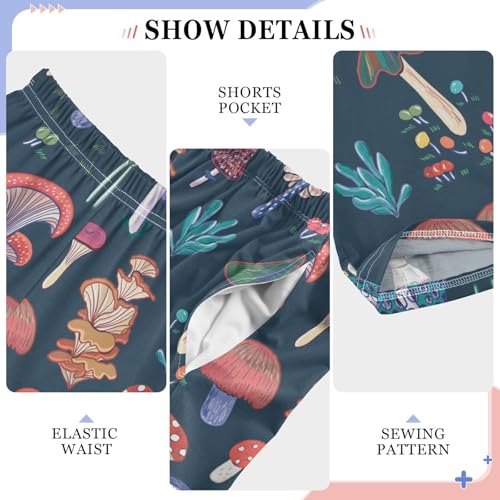 CaTaKu Boys Forest Mushrooms Pants for Boys Girls Wide Leg Sweatpants Kids Long Bottoms with Pockets Size 6-14Y4