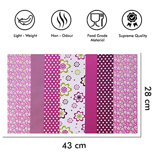 Image of Yellow Weaves Combo of Exclusive Decorative Fridge Top Cover, + 4 Fridge Mats (Multi Color, 5 Piece Set)