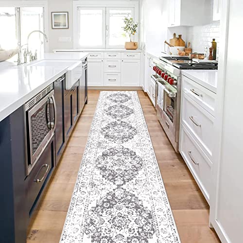 Pauwer Hallway Runner Rug 2X10, Long Washable Kitchen Rugs Runner, Farmhouse Vintage Medallion Area Rug Carpet Runner, Soft Throw Rugs For Bedroom, Non Slip Floor Runner For Entryway Laundry #TOP1
