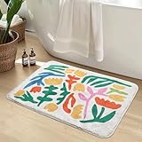SHIYUE Cute Colorful Flower Bath Mat for Bathroom Rugs, Ultra Soft and Fluffy Microfiber Water Absorption Non Slip Mat for Bedroom Kitchen Bathroom(18'×26')