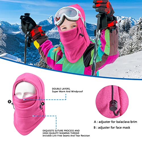 Kids Ski Mask Balaclava Face Mask Fleece Hood Windproof Neck Warmer Adjustable Winter Hats For Toddlers Boys Girls #TOP2