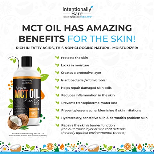 Intentionally Bare Collagen Peptide Serum with MCT Oil and Hyaluronic Acid - Keto for Your Face - Firming Brightening Anti Aging Facial Serum - Collagen Serum for Fine Lines - All Skin Types - 1oz - Image 5