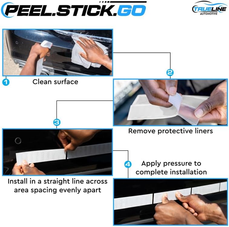 Miniatura 5 de TRUE LINE Automotive Adhesivo reflectante para maletero trasero, adhesivo de advertencia trasero de parachoques, marcadores de seguridad para moldura