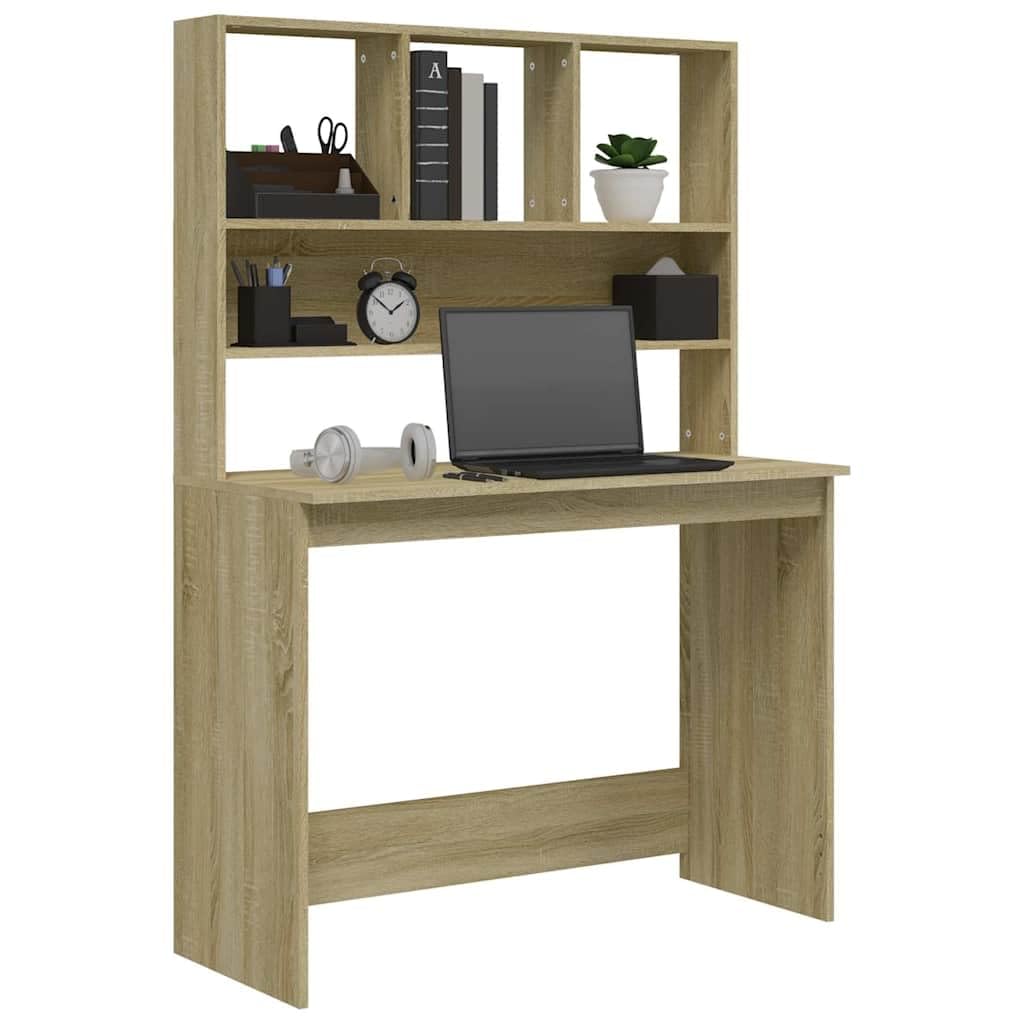 Biurko z półkami 102x45x148 drewno drewno sonoma kolor dębu