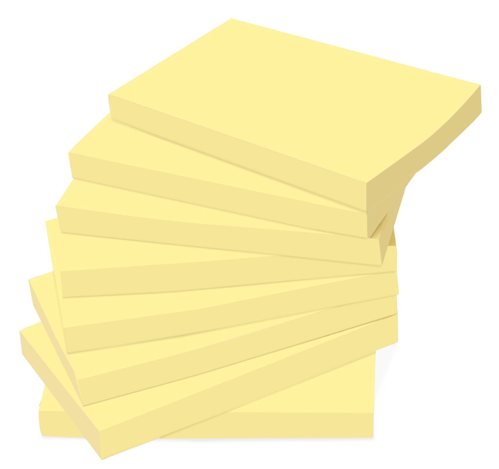 (12 Pads) Large Sticky Notes Yellow 3 x 5in,1200 pcs Self-Stick Notes,100 Sheets/Pad Bright Colors Post Pads,Super Adhesive Sticky Pads Recyclable for