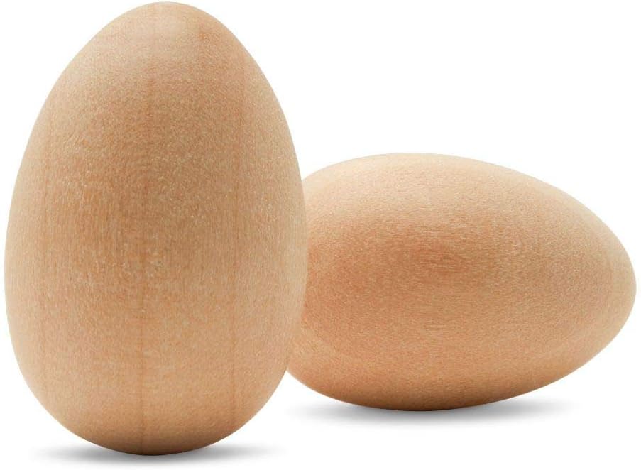Unfinished Wood Easter Craft Eggs 1-1/8 inch, Pack of 12 Small Wooden Craft Eggs for Decorating and Easter Egg Ornaments, by Woodpeckers