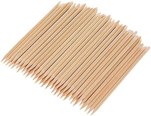 100 Pcs Orange Wood Nail Sticks, Multi Functional Cuticle Pusher Remover, Double Sided Multifunctional Wooden Nail Art Sticks, Remover Manicure Pedicure Tool, ​for Pusher Remover Manicure Pedicure Art