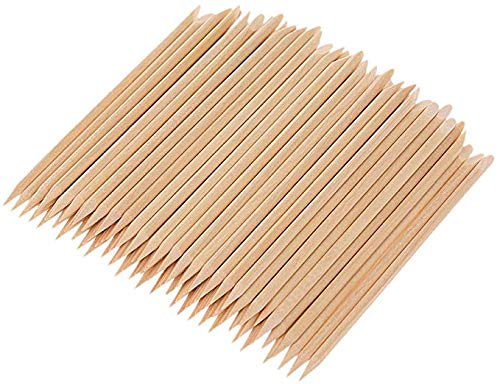100 Pcs Orange Wood Nail Sticks, Multi Functional Cuticle Pusher Remover, Double Sided Multifunctional Wooden Nail Art Sticks, Remover Manicure Pedicure Tool, ​for Pusher Remover Manicure Pedicure Art