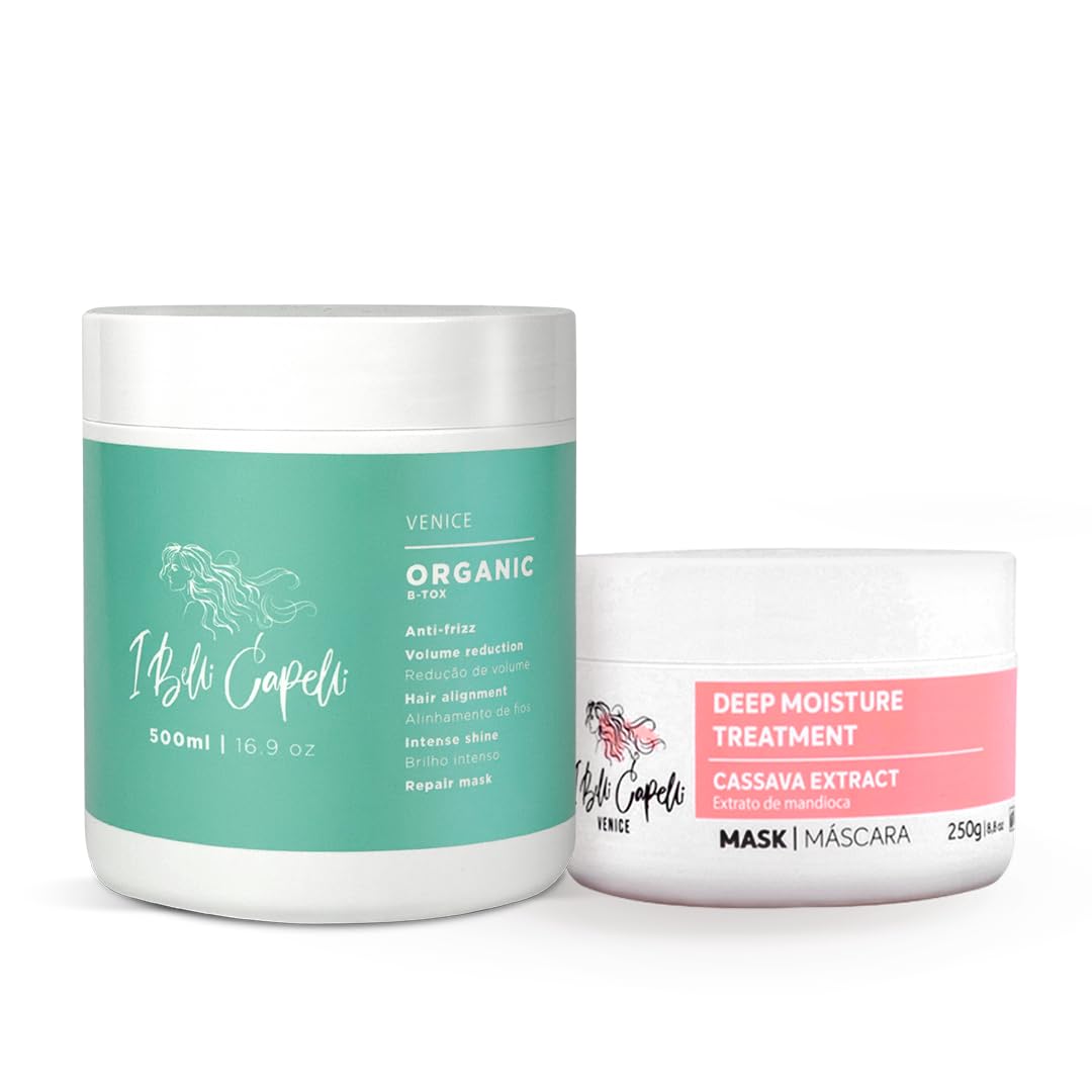 Kit I Belli Capelli Venezia, Haarpflege & Maske mit Arganöl, 250 g, ohne Formaldehyd, Anti-Frizz, glättend, (1 Behandlung + 1 Maske)