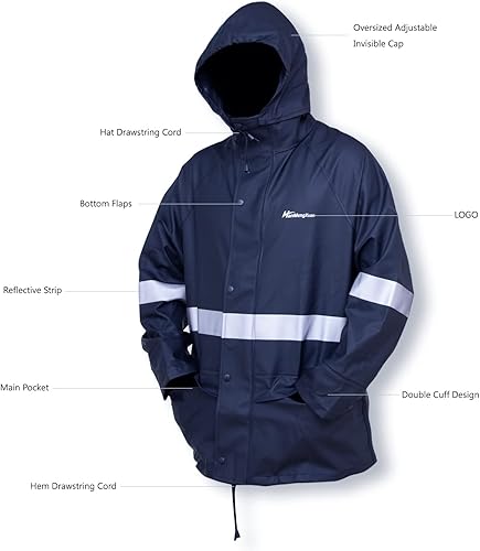 Miniatura 3 de HANMENGXUAN Trajes de lluvia para hombre, impermeable, para trabajo, resistente al agua, para lluvia, chaqueta y pantalones de lluvia,