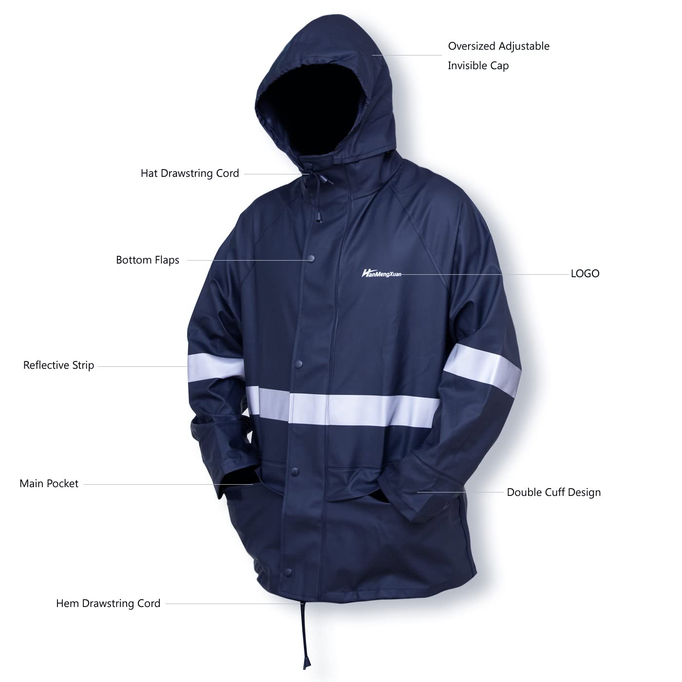 Tuta antipioggia per uomo e donna, pesante, impermeabile, impermeabile (giacca + pantaloni), set con cappuccio antivento, abbigliamento da lavoro