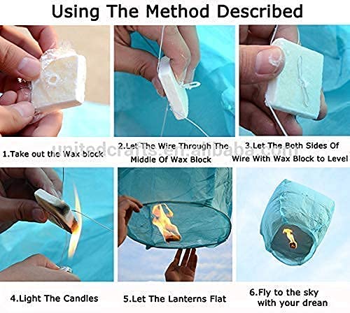 NAITH Paper Sky Lantern Hot Air Balloon (Assorted Color)-(Pack of 10) 3