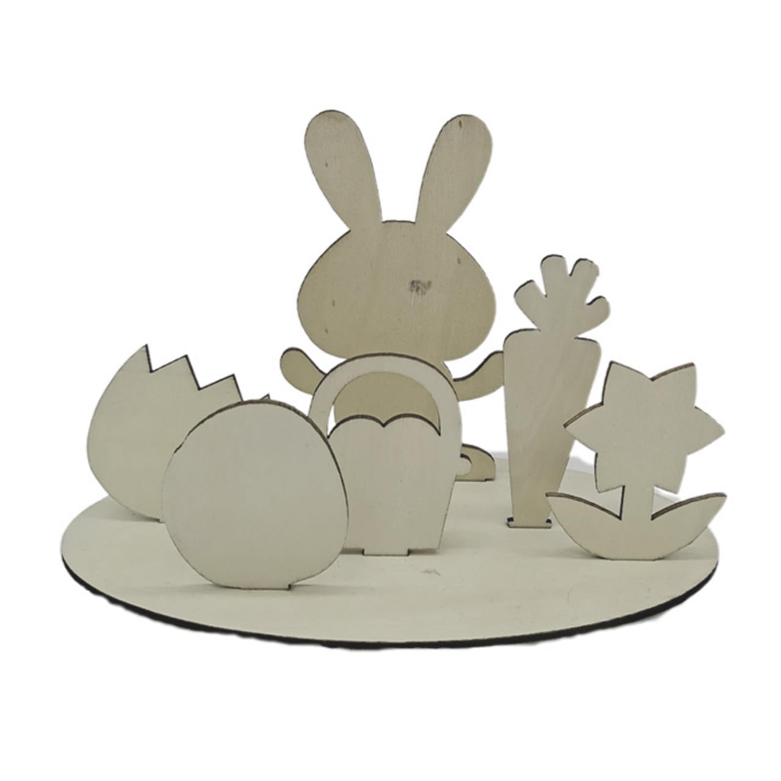 NEWFT for Creative Happy Easter Table Decoration Paint Unfinished Cartoon Chick Wooden Ornaments Centerpiece Signs