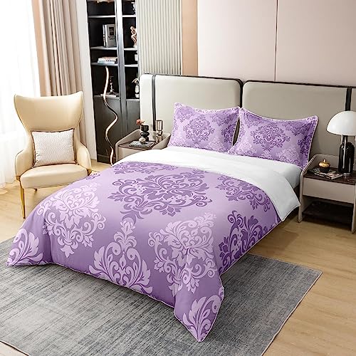 Homewish Royal Damask King Size Duvet Cover Sets, Victorian Baroque Bedding Set - Image 3