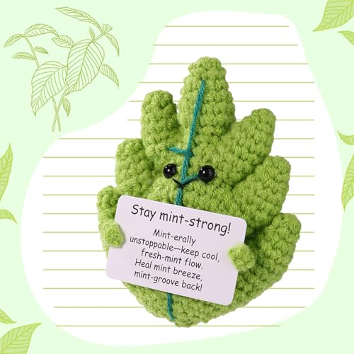 Muñeco de Hilo Hecho a Mano Hojas de Menta 9x6.8 cm miniatura 4
