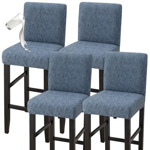 Image of Bar Stool Covers Counter Chair Slipcovers Set of 4,Color 01