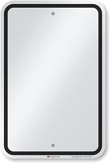 SmartSign 18 x 12 inch Blank Write-On Metal Sign, 63 mil Aluminum, 3M Laminated Engineer Grade Reflective Material, Black and White