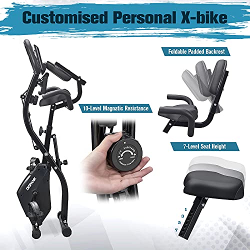 Folding Exercise Bikes DISPANK 3in1 XBike Indoor Portable Exercise