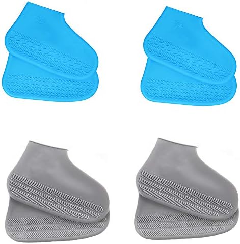 4 Paar Silikon Schuhüberzieher Wasserdicht - Wiederverwendbar Für Regen & Schnee