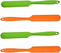 Vista 2 de Hoshen Raspador de crema para tartas de 4 piezas, espátula de pasta de silicona, raspador de masa mixta, herramientas de cocina antiadherentes