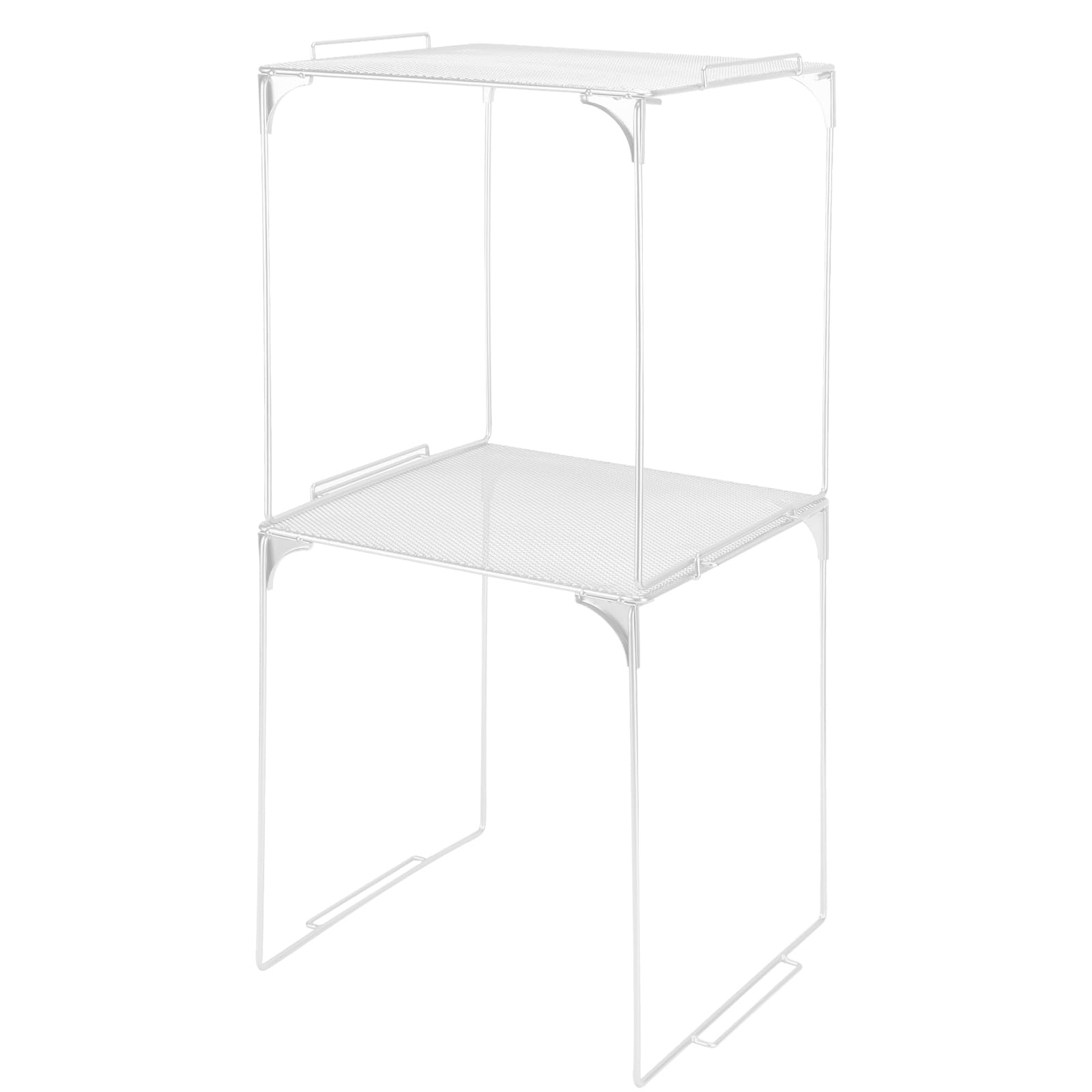 AUECOOME Locker Organizer Shelf Stackable Extra Locker Shelf for School Locker Organizer Storage Cabinet Accessories Suitable for School, Office, and Home use (2, White)
