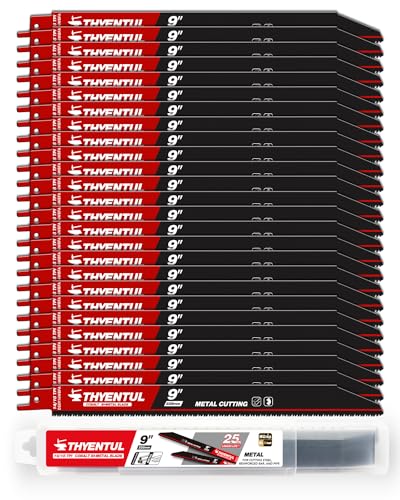 25 Pack 9" M42 Bi-Metal Reciprocating Saw Blades for Metal