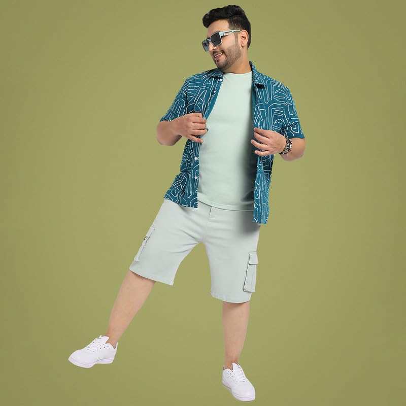 Image of Instafab Plus Men's Shirt for Casual Wear | Spread Collar | Plus-Size Fit | Long Sleeve | Button Closure | Cotton Shirt Crafted with Comfort Fit for Everyday Wear