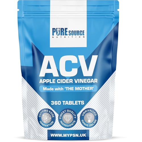 Apple Cider Vinegar Tablets with Mother | Raw & Unfiltered Vegan Tablet from UK Grown Apples | High Strength 5000mg Per Serving | Made in The UK (360 Tablets)